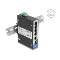Industrie Gigabit Ethernet Switch 4 Port PoE 1 Port RJ45 1 Port SFP für Hutschiene