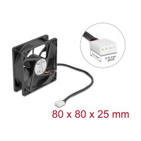 Axiallüfter 12 V DC, 80 x 80 x 25 mm schwarz