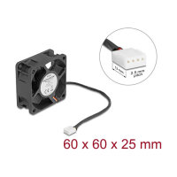 Axiallüfter 24 V DC, 60 x 60 x 25 mm schwarz