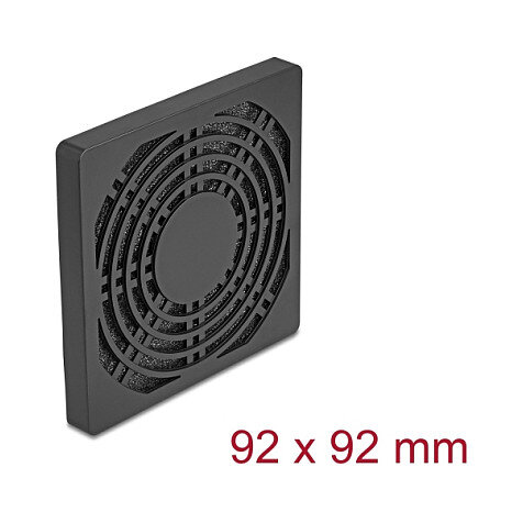 Lüftergitter mit Staubfilter 92 x 92 mm schwarz