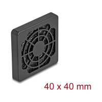 Lüftergitter mit Staubfilter 40 x 40 mm schwarz