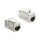 Keystone Modul Kupplung RJ45 Buchse zu RJ45 Buchse Cat.6A Metall silber / weiß