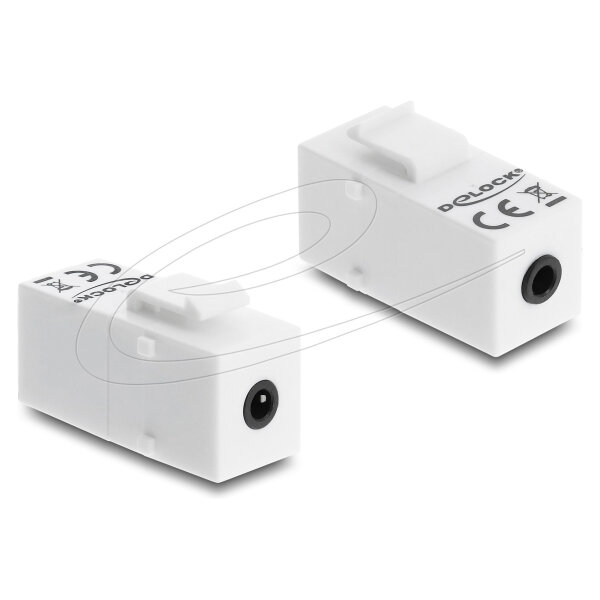 Keystone Modul Klinkenbuchse 3,5 mm 4 Pin zu Klinkenbuchse 3,5 mm 4 Pin weiß