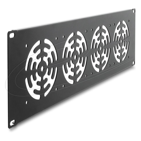 19? 3 HE Rackblende für 4 Lüfter 92 x 92 mm dunkelgrau