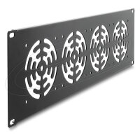 19? 3 HE Rackblende für 4 Lüfter 92 x 92 mm...