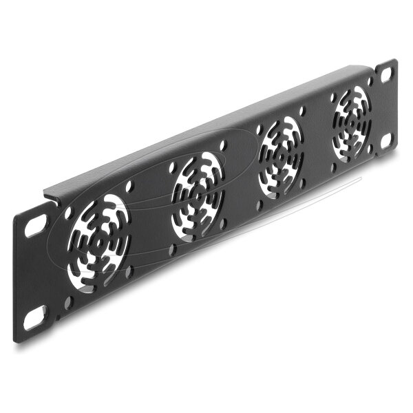 10? 1 HE Rackblende für 4 Lüfter 40 x 40 mm dunkelgrau
