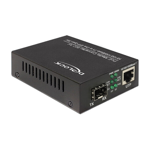 PoE+ Medienkonverter 10/100/1000Base-T zu SFP