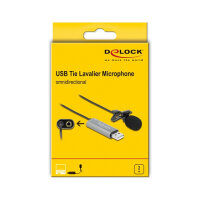 USB Krawatten Lavalier Mikrofon Omnidirektional 24 Bit / 192 kHz mit Clip und 3,5 mm Stereoklinken-Kopfhöreranschluss
