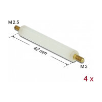 Abstandshalter M2.5 x M3, Sechskant, Außen / Außen, 42 mm natur 4 Stück