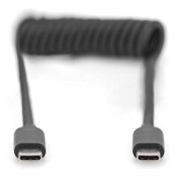 DIGITUS Ladekabel USB-C->USB-C Spiralkabel 1m schwarz
