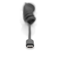 DIGITUS Ladekabel USB-C->USB-C Spiralkabel 1m schwarz
