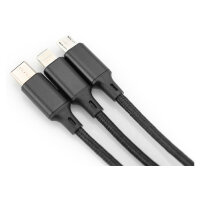 DIGITUS LAK 3in1 USBA+Lightning+MicroUSB->USBC 1m schwarz