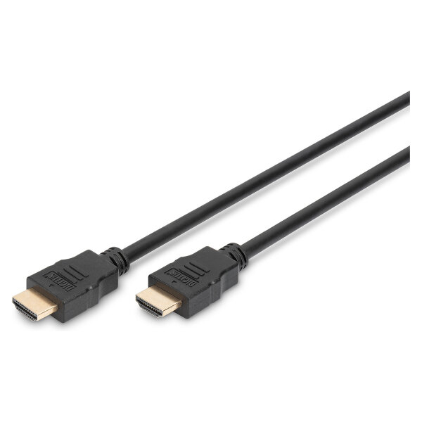 DIGITUS HDMI-Kabel A->A Ethernet St/St 4K 3.0m schwarz gold