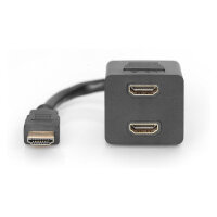 DIGITUS HDMI Y-Verteilerkabel, 0,2m, gold-schwarz
