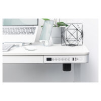 Schreibtisch elektrisch höhenverstellbar mit Schublade und USB-Ladestation 1200x600x120mm 50KG DIGITUS White