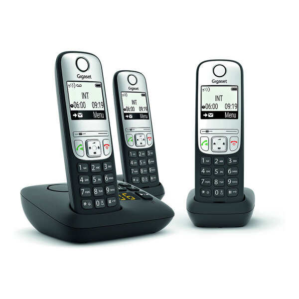 GIGASET A690A TRIO mit Anrufbeantworter - schwarz/silber
