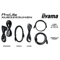 81,3cm/32 (3840x2160) iiyama LCD Business XUB3293UHSN-B5 IPS 4ms HDMI DisplayPort USB-C UHD Black