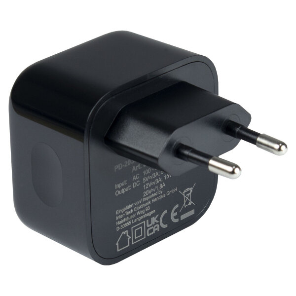 Charger USB-C 36W Black Inter-Tech PD-2036