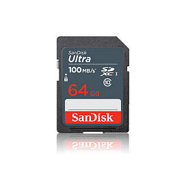 CARD 64 GB Sandisk Ultra - 64 GB - sdxc - Klasse 10 - UHS-I - 100 MB/s - Class 1 (U1)