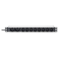 DIGITUS PDU 1HE 8xC13 2xC19 Ausgänge 230V/16A schwarz