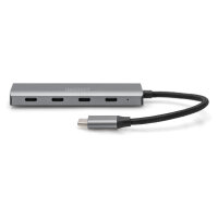 DIGITUS USB-C-Hub 4-Port 3.1->4xC3.1 integr. Kabel silber