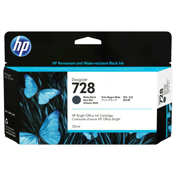 HP 728 130-ml Matte Black DesignJet Ink Cartridge