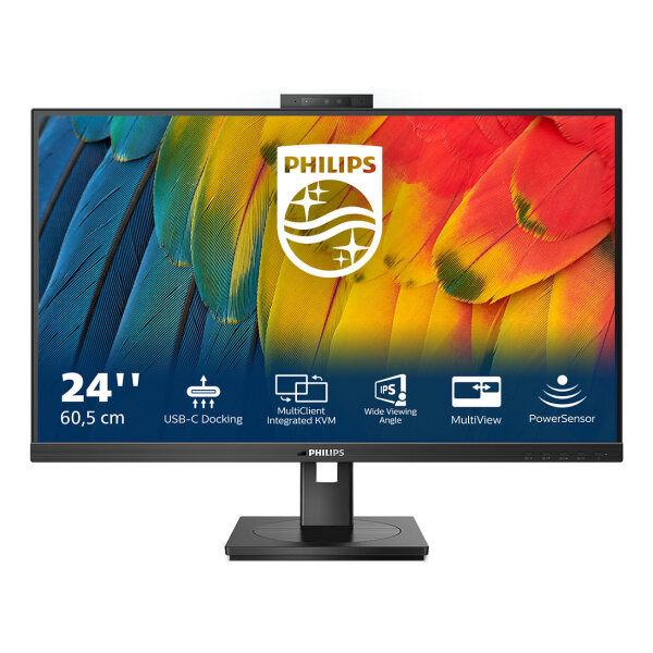 60,5cm/23,8" (1920x1080) Philips 24B1U5301H 16:9 FHD IPS 4ms 75Hz HDMI DP USB-C Speaker Black