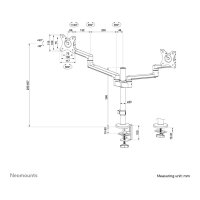 Neomounts DS60-425BL2 Tischhalterung für 17-27" Bildschirme - Schwarz