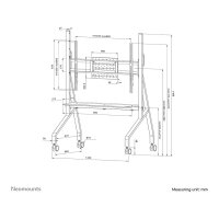 Neomounts FL50-525WH1 mobiler Bodenständer für 55-86" Bildschirme - Weiß