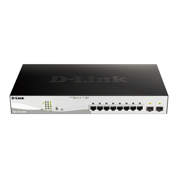 8P+2P D-Link DGS-1210-10MP/E M RM 2xSFP PoE (130W)
