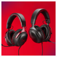 HP HyperX Cloud III Gaming Headset/7.1 Sound/DTS Headphone:X/Spatial Sound/Over-Ear - schwarz/rot