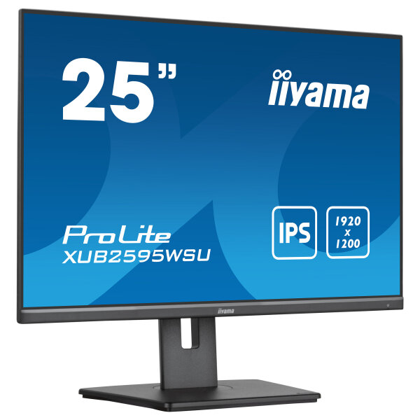 63,36cm/25" (1920x1200) iiyama Prolite XUB2595WSU-B5 LED IPS 16:10 4ms VGA HDMI DP USB LS Pivot Black