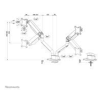 Neomounts DS70S-950BL2 vollbewegliche Tischhalterung für 17-35" Bildschirme - Schwarz