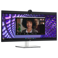 86,71cm/34" (3440x1440) Dell P3424WEB 21:9 Curved WQHD IPS 60Hz 5ms HDMI DP RJ45 Webcam USB-C VESA Black/Silver