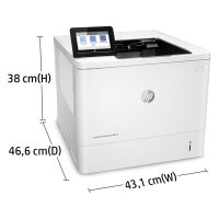 L HP LaserJet Enterprise M612dn S/W-Laserdrucker 71 S./Min. LAN Duplex