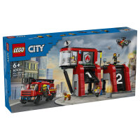 LEGO City Feuerwehrstation mit Drehleiterfahrzeug 60414