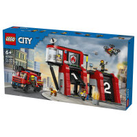LEGO City Feuerwehrstation mit Drehleiterfahrzeug 60414