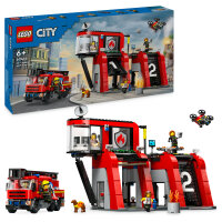 LEGO City Feuerwehrstation mit Drehleiterfahrzeug 60414