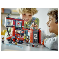 LEGO City Feuerwehrstation mit Drehleiterfahrzeug 60414