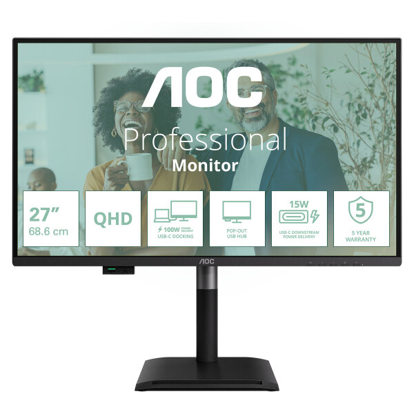 AOC 68,6cm (27") Q27P4CV 16:09 HDMI+DP+USB-C Lift Sp. Bl.