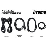 68,5cm/27" (2560x1440) iiyama ProLite XB2793QSU-B1 16:9 WQHD IPS 1ms 75Hz HDMI DisplayPort USB VESA Speaker Black