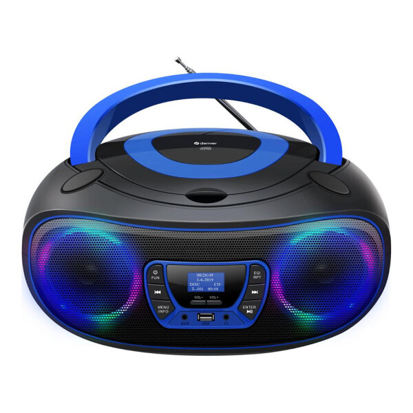 Denver DAB+ Boombox Mit DAB+/FM-Radio, Bluetooth-Funktion,blue