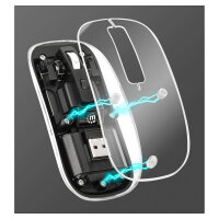 MANHATTAN Funkmaus USB-A 4Tasten RGB LED schwarz transparent