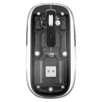 MANHATTAN Funkmaus USB-A 4Tasten RGB LED schwarz transparent