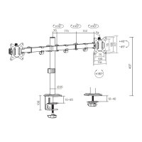 Equip Tischhalterung 17"-32"/2TFT 360° H.verst. 9Kg weiß retail