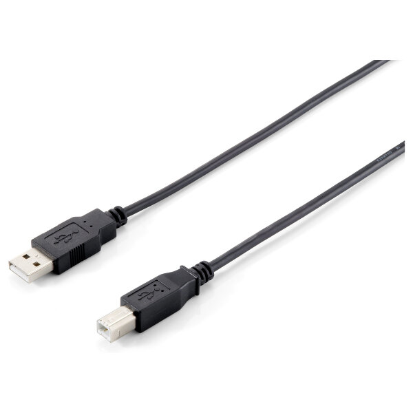 Equip USB2.0 Druckerkabel USB-A->USB-B St/St 1.80m schwarz Polybeutel