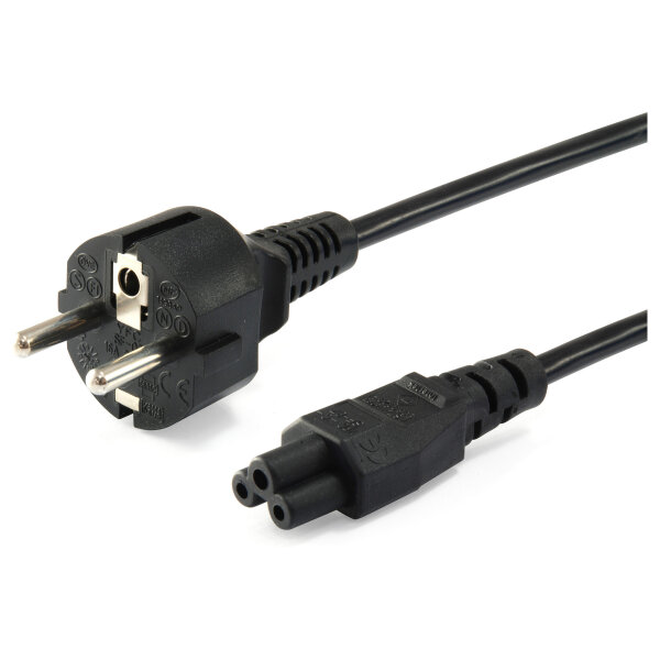 Equip Stromkabel CEE 7/7 ->C5 St/Bu schwarz 1.80m PVC Polybeutel