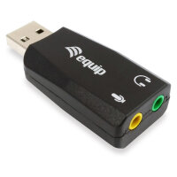 Equip Adapter USB-A-> 2x3.5mm St/Bu schwarz