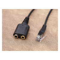 Equip Telefonkabel RJ9->2x3.5mm St/Bu 0.25m schwarz