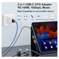 Equip Adapter USB-C->2xUSB-C 10Gbps PD 100W Alu.